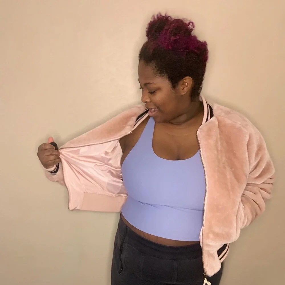 NWT Champion pink bomber jacket. Size small. - Picture 3 of 4